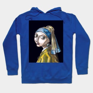 Caricature Girl with a Pearl Earring Hoodie